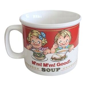 Vtg 1997 Campell Soup Mug Cup 2 Children Having Soup‎
